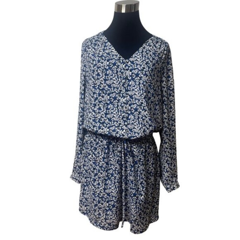 Dalia Woman Long Sleeve Elastic Waist Button Front Casual Formal Dress